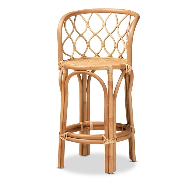 baxton studio bali & pari Diana Modern and Contemporary Natural Finished Rattan Counter Stool