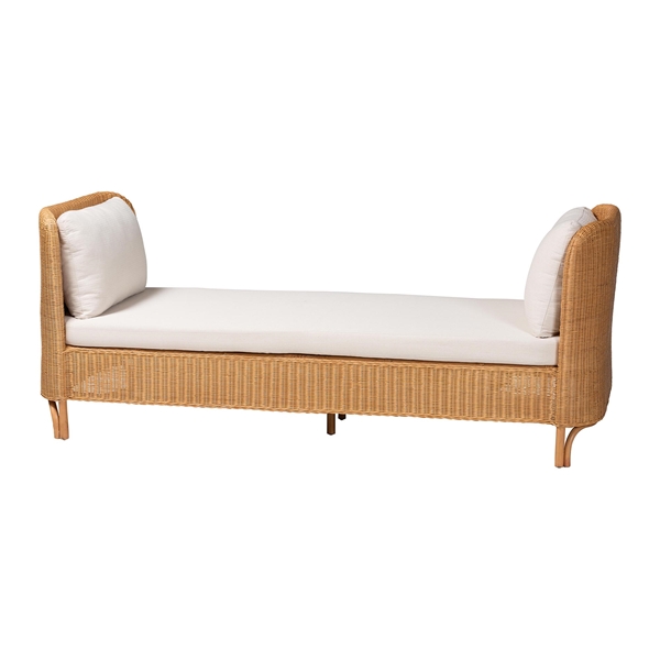 baxton studio bali & pari Diva Bohemian Light Honey Rattan Daybed