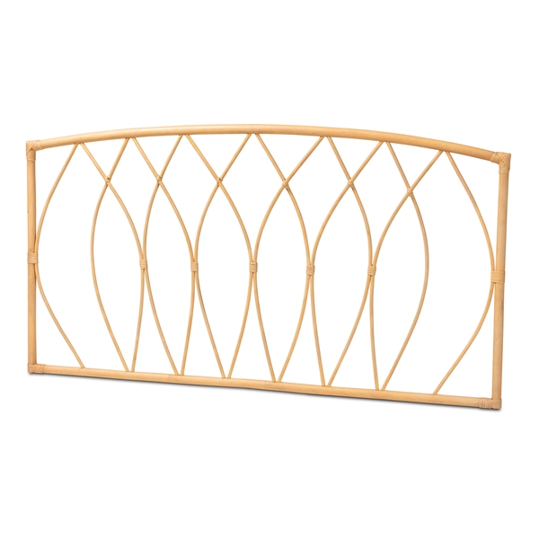 baxton studio bali & pari Halia Modern Bohemian Natural Brown Rattan Queen Size Wall-mount Headboard