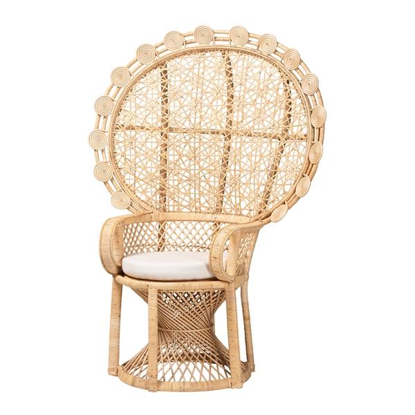 baxton studio bali & pari Hecate Modern Bohemian Natural Brown Rattan Peacock Chair