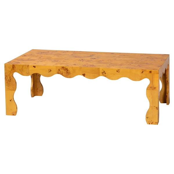 baxton studio bali & pari Huxley Modern and Contemporary Natural Real Burl Wood Coffee Table
