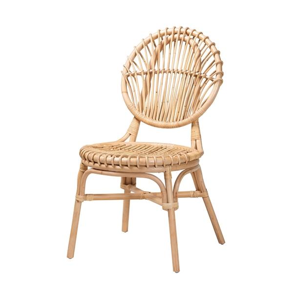 baxton studio bali & pari Iris Modern Bohemian Natural Brown Rattan Dining Chair