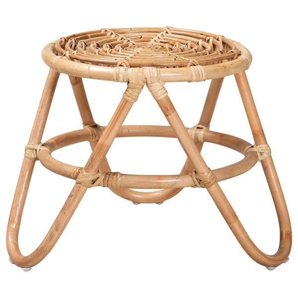 baxton studio bali & pari Jacinda Modern Bohemian Natural Brown Rattan End Table