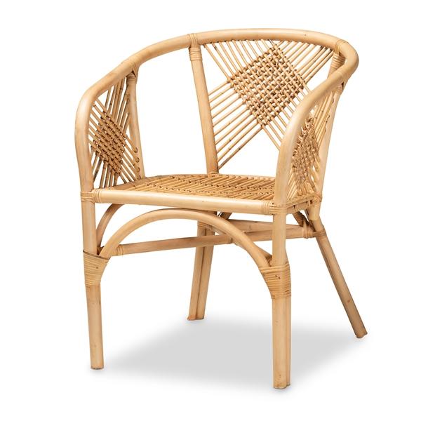 baxton studio bali & pari Kagama Modern Bohemian Natural Brown Rattan Dining Chair