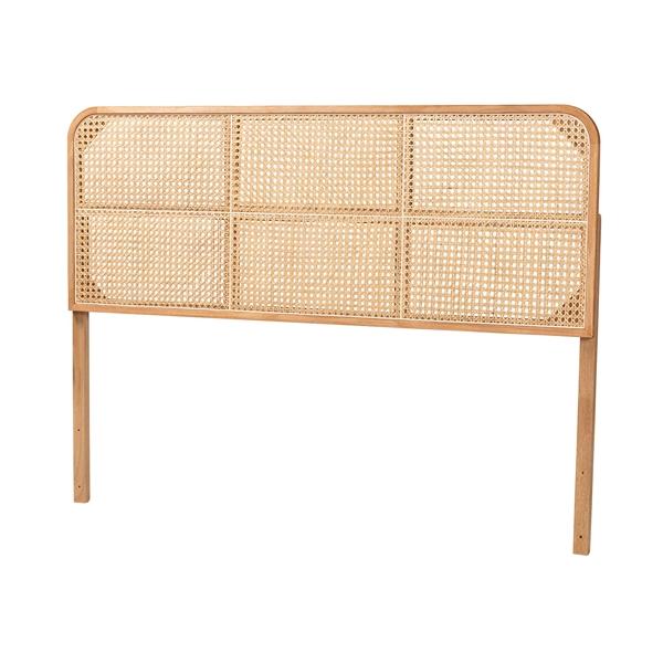 baxton studio bali & pari Lainer Modern Bohemian Natural Brown Finished Bayur Wood and Bamboo Queen Size Headboard