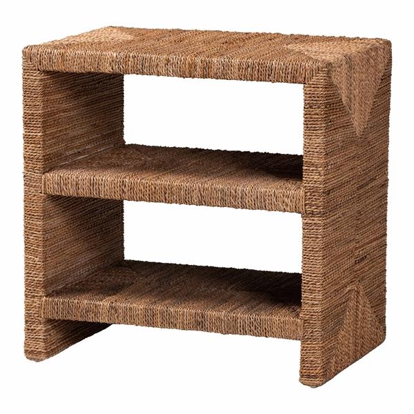 baxton studio bali & pari Liza Bohemian Natural Seagrass End Table