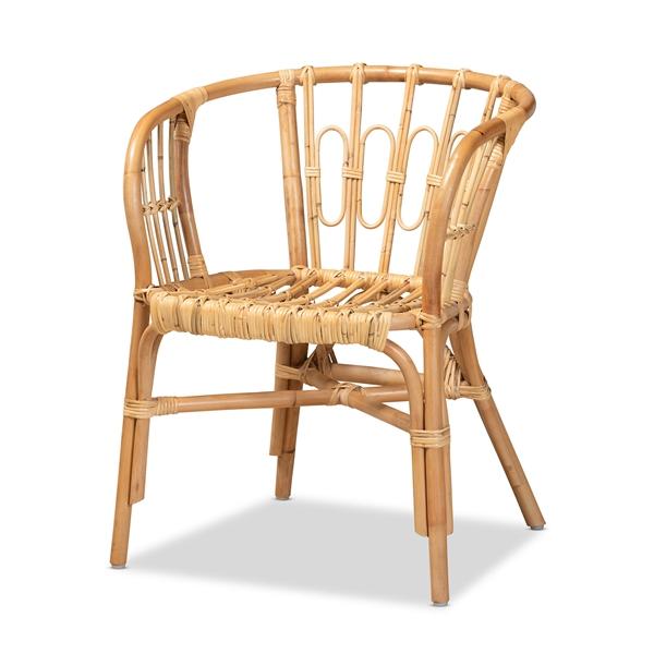 baxton studio bali & pari Luxio Modern and Contemporary Natural Finished Rattan Dining Chair