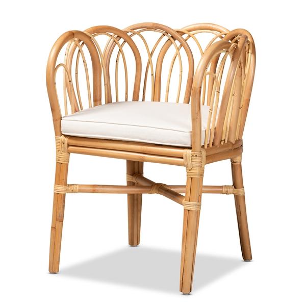 baxton studio bali & pari Melody Modern and Contemporary Natural Finished Rattan Dining Chair