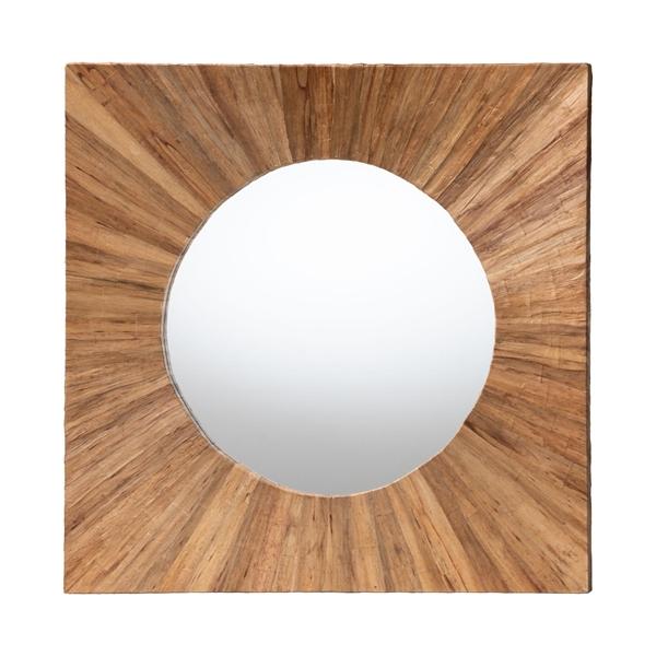 baxton studio bali & pari Mosa Bohemian Pealed Grasscloth Accent Mirror