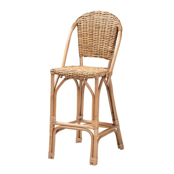 baxton studio bali & pari Neola Modern Bohemian Natural Rattan Bar Stool
