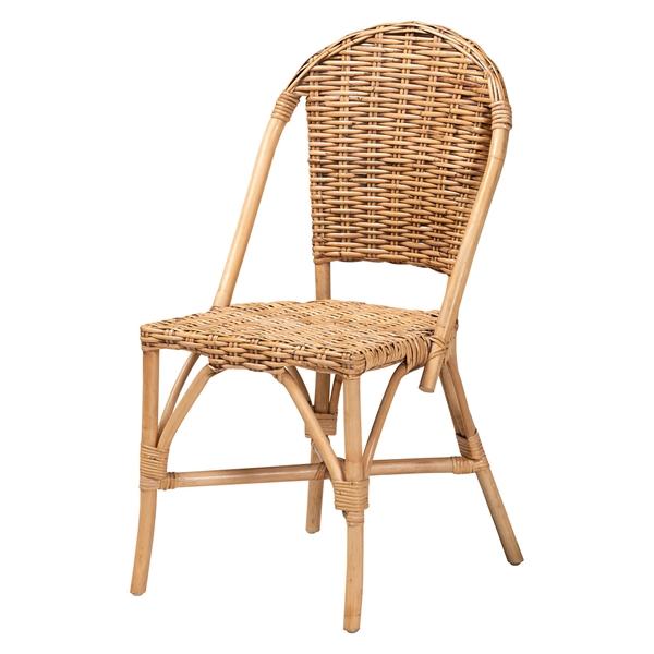 baxton studio bali & pari Neola Modern Bohemian Natural Rattan Dining Chair