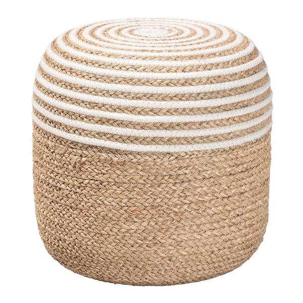 baxton studio bali & pari Nequiel Modern Bohemian Natural Brown Seagrass and Woven Rope Ottoman Footstool