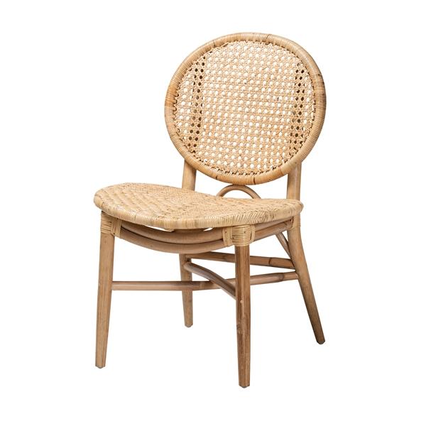 baxton studio bali & pari Osaka Modern Bohemian Natural Brown Rattan Dining Chair