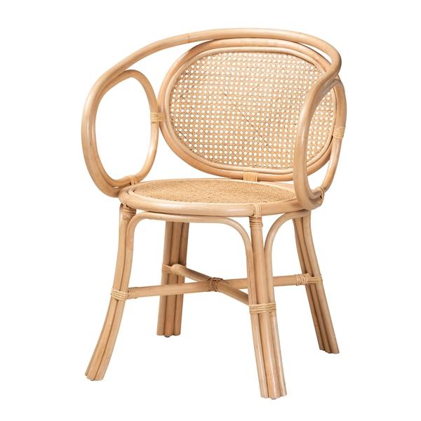 baxton studio bali & pari Palesa Modern Bohemian Natural Brown Rattan Dining Chair