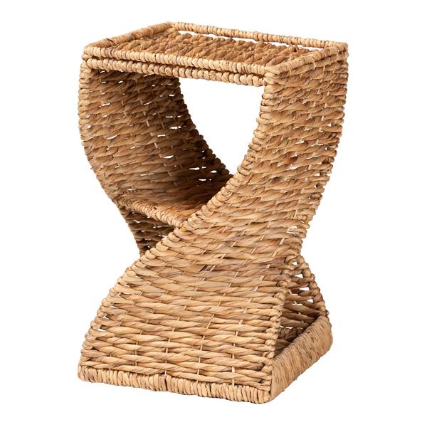 baxton studio bali & pari Pelleas Modern Bohemian Natural Brown Seagrass and Wood End Table