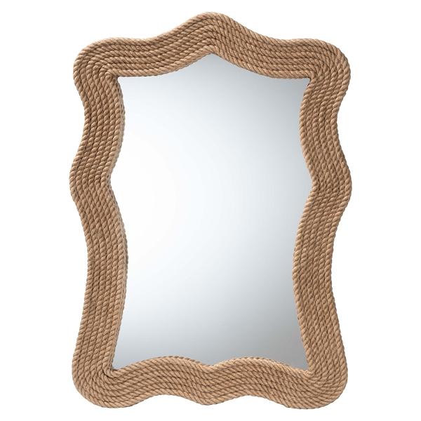 baxton studio bali & pari Quiana Coastal Woven Rope Accent Wall Mirror