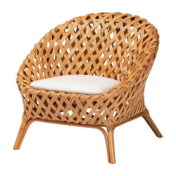 baxton studio bali & pari Robista Bohemian Natural Rattan Accent Chair