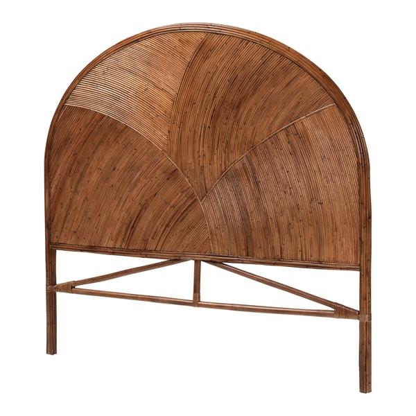 baxton studio bali & pari Seana Bohemian Dark Brown Rattan King Size Standalone Headboard