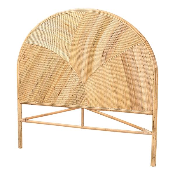 baxton studio bali & pari Seana Bohemian Honey Rattan Queen Size Standalone Headboard