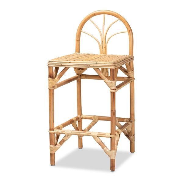 baxton studio bali & pari Seville Modern and Contemporary Natural Finished Rattan Counter Stool