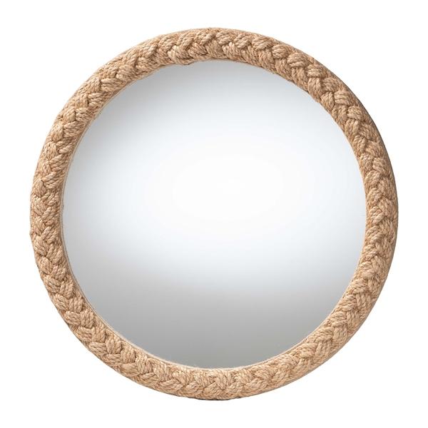 baxton studio bali & pari Shara Coastal Braided Rope Accent Mirror