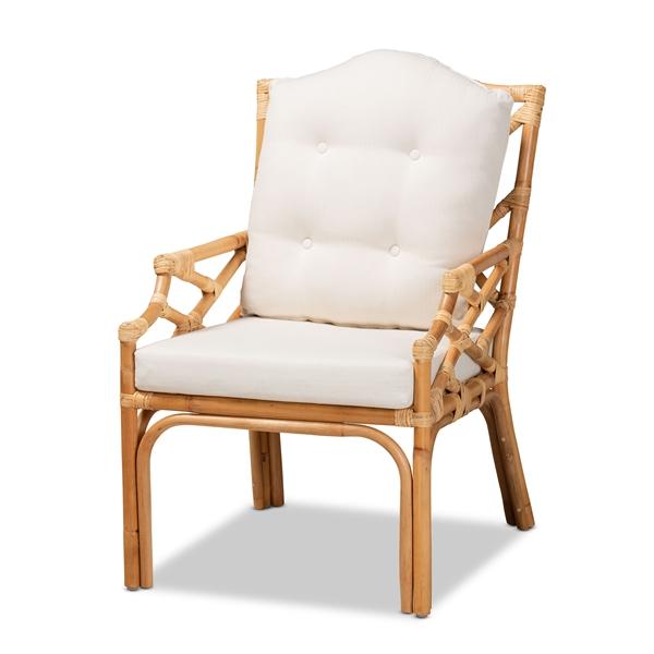 baxton studio bali & pari Sonia Modern and Contemporary Natural Finished Rattan Armchair