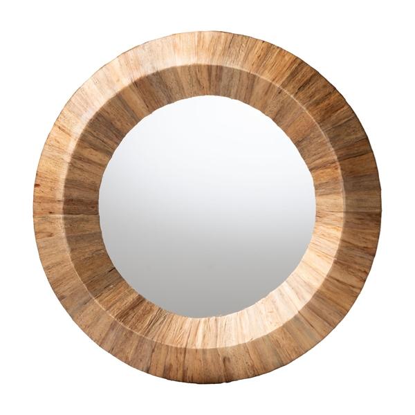 baxton studio bali & pari Tarun Bohemian Grasscloth Accent Mirror