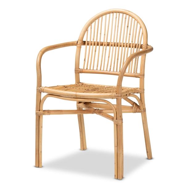 baxton studio bali & pari Tugera Modern Bohemian Natural Brown Rattan Dining Chair