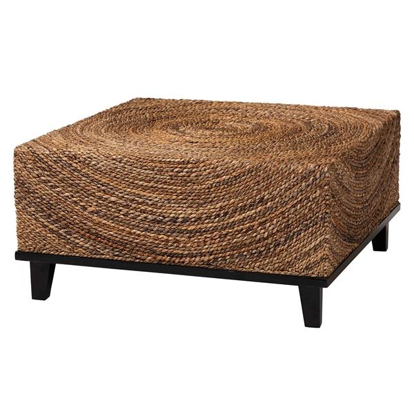 baxton studio bali & pari Verino Bohemian Natural Seagrass Coffee Table