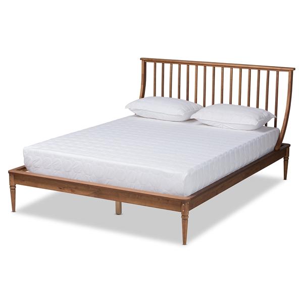 baxton studio Baxton Studio Abel Classic and Traditional Transitional Walnut Brown Finished Wood Full Size Platform Bed