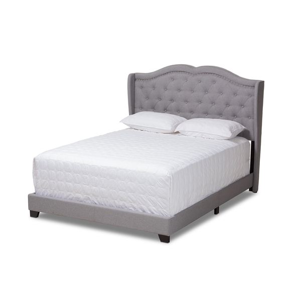 baxton studio Baxton Studio Aden Modern and Contemporary Grey Fabric Upholstered King Size Bed