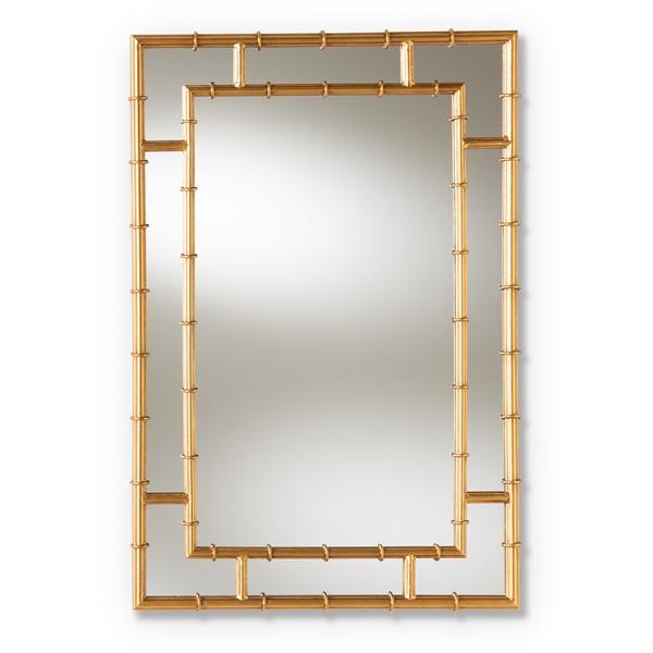 baxton studio Baxton Studio Adra Modern and Contemporary Gold Finished Bamboo Accent Wall Mirror