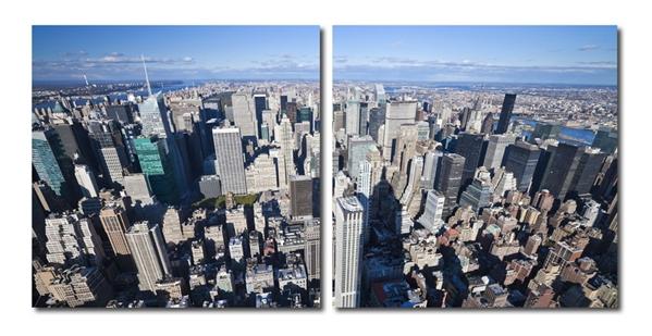 baxton studio Baxton Studio Aerial Manhattan Mounted Photography Print Diptych