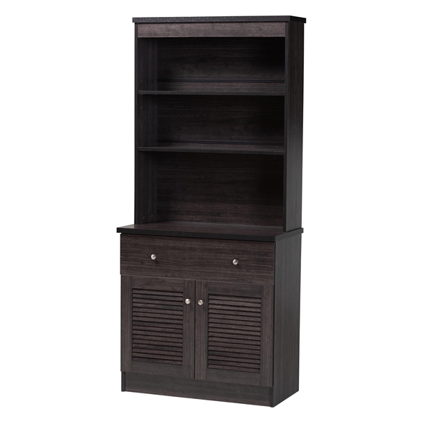 baxton studio Baxton Studio Agni Modern and Contemporary Dark Brown Buffet and Hutch Kitchen Cabinet