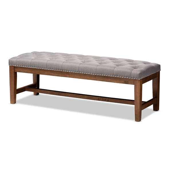 baxton studio Baxton Studio Ainsley Modern and Contemporary Grey Fabric Upholstered Walnut Finished Solid Rubberwood Bench