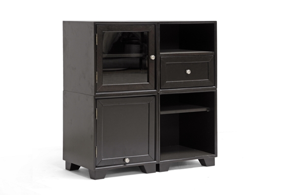 baxton studio Baxton Studio Alaska Dark Brown Modular Storage Cabinet