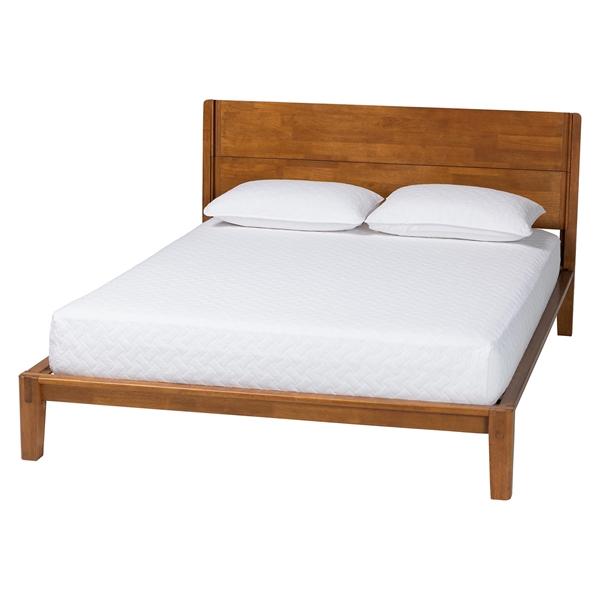 baxton studio Baxton Studio Aldith Japandi Walnut Brown Toolless Assembly Queen Platform Bed