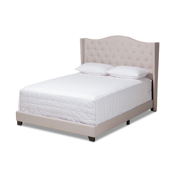 baxton studio Baxton Studio Alesha Modern and Contemporary Beige Fabric Upholstered King Size Bed