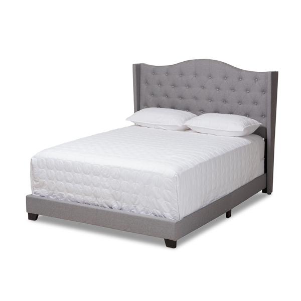 baxton studio Baxton Studio Alesha Modern and Contemporary Grey Fabric Upholstered King Size Bed