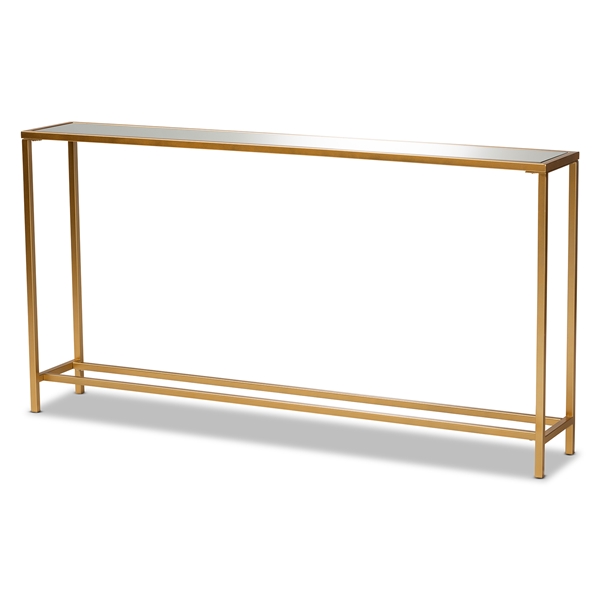 baxton studio Baxton Studio Alessa Modern and Contemporary Glam Gold Finished Metal and Mirrored Glass Console Table