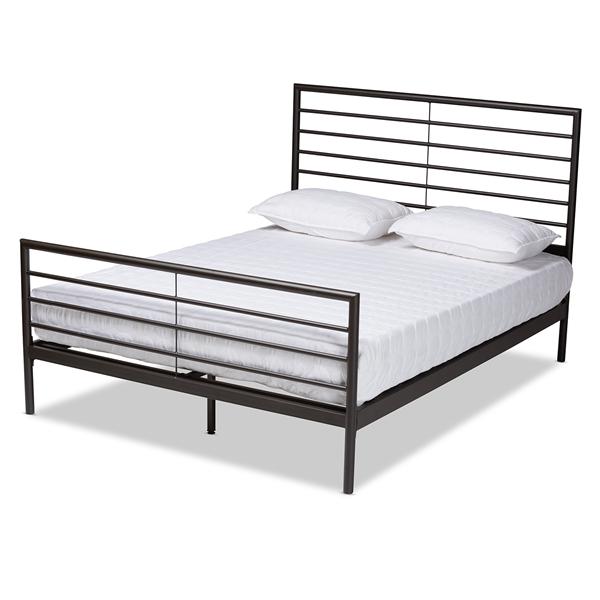 baxton studio Baxton Studio Alva Modern and Contemporary Industrial Black Finished Metal Full Size Platform Bed