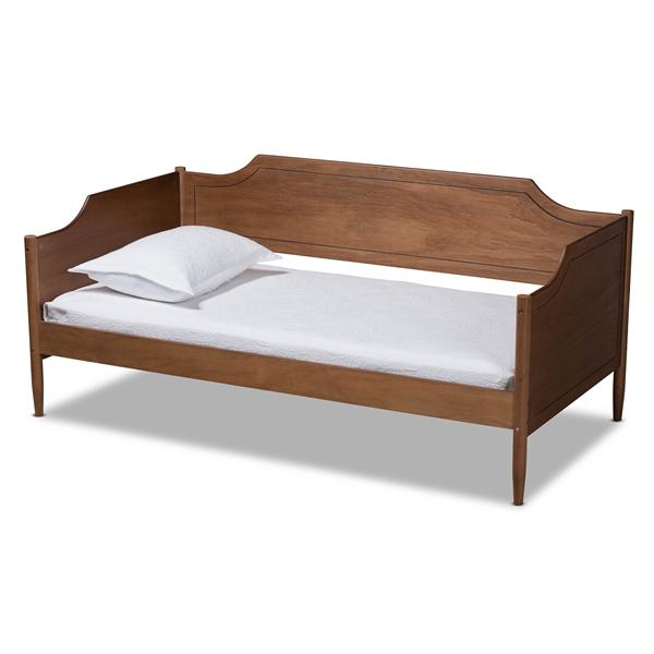 baxton studio Baxton Studio Alya Classic Traditional Farmhouse Walnut Brown Finished Wood Twin Size Daybed