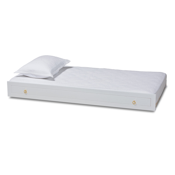 baxton studio Baxton Studio Alya Classic Traditional Farmhouse White Finished Wood Twin Size Trundle
