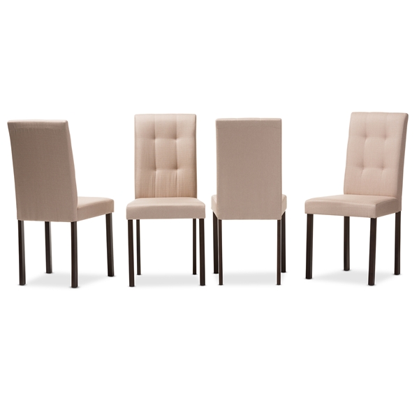 baxton studio Baxton Studio Andrew Modern and Contemporary Beige Fabric Upholstered Grid-tufting Dining Chair
