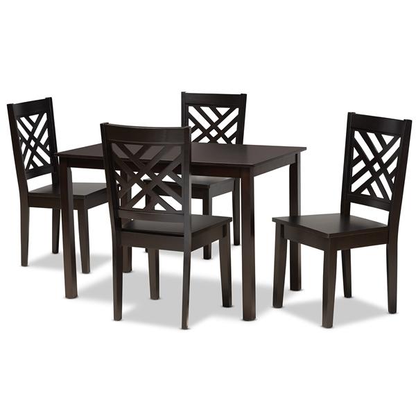 baxton studio Baxton Studio Ani Modern and Contemporary Dark Brown Finished Wood 5-Piece Dining Set