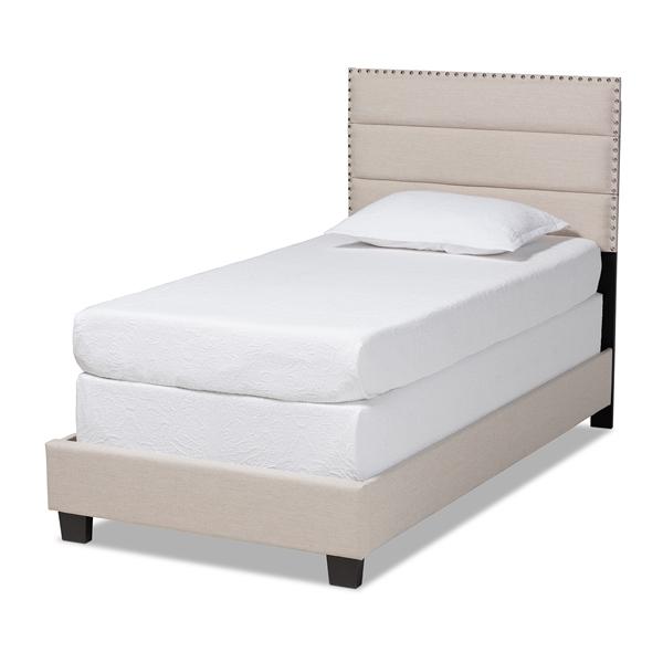 baxton studio Baxton Studio Ansa Modern and Contemporary Beige Fabric Upholstered Twin Size Bed