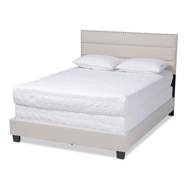 baxton studio Baxton Studio Ansa Modern and Contemporary Beige Fabric Upholstered Full Size Bed