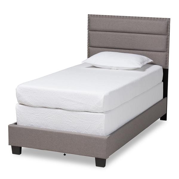 baxton studio Baxton Studio Ansa Modern and Contemporary Grey Fabric Upholstered Twin Size Bed