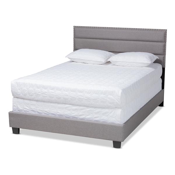 baxton studio Baxton Studio Ansa Modern and Contemporary Grey Fabric Upholstered Queen Size Bed