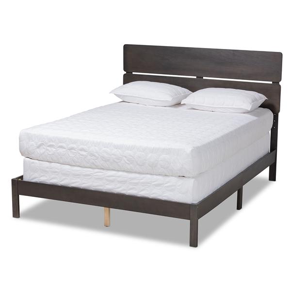 baxton studio Baxton Studio Anthony Modern and Contemporary Dark Grey Oak Finished Wood King Size Panel Bed